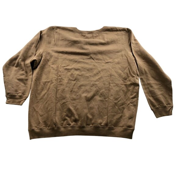 Blair Womens Two-Piece Lounge Top & Pants Set Size 2XL Pullover Brown Travel - Picture 3 of 16